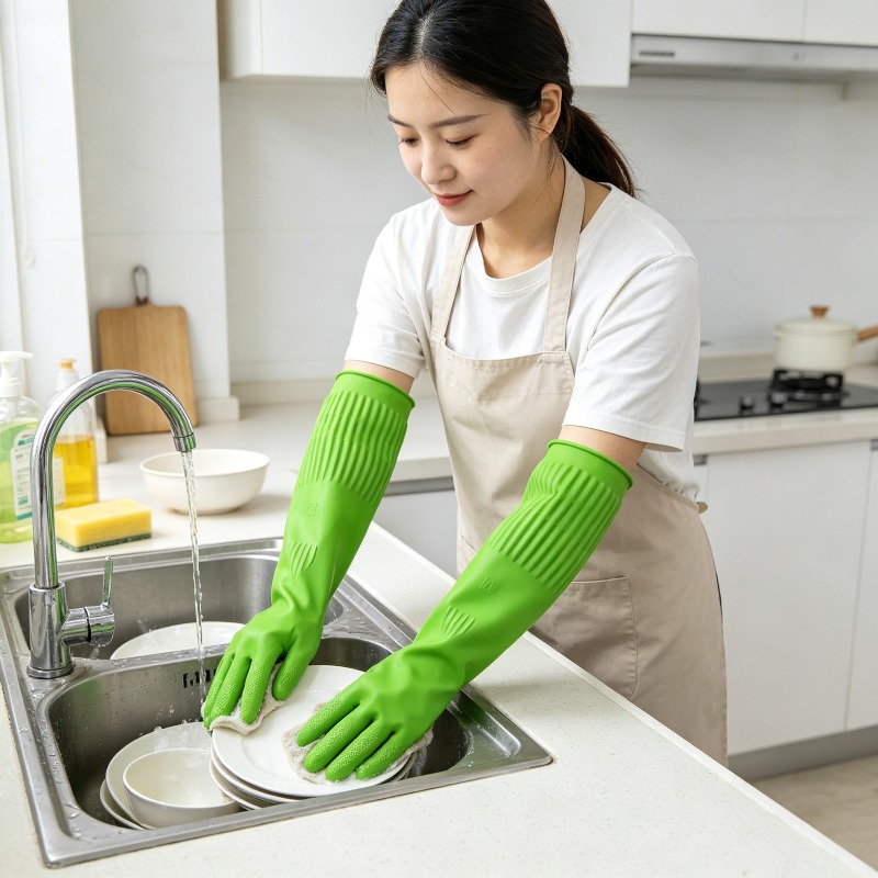زوج من قفازات السيليكون المطاط - مراجعة Dish Glove Rubber وسعره